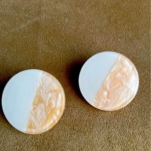 Large Disk Shaped Stud Earrings